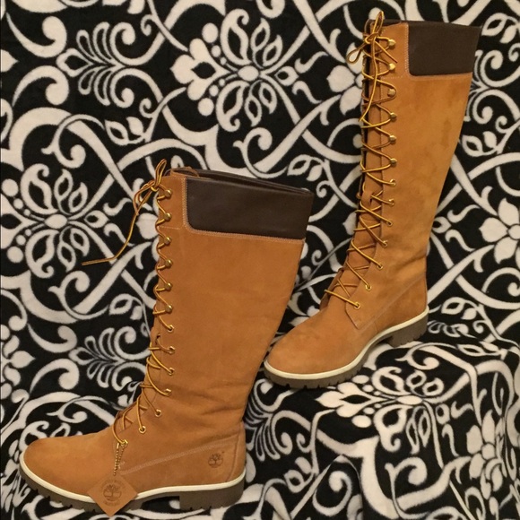 Timberland 14" lace up suede and leather boots