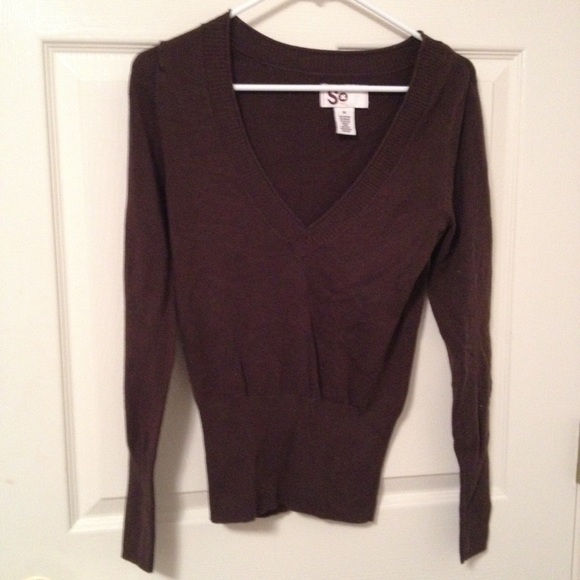 Brown V-Neck Sweater