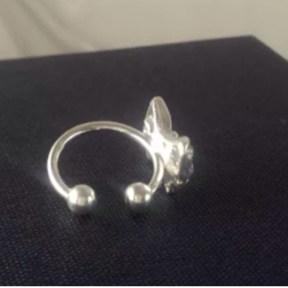 Dainty Silver Clear Crystal Rhinestone Bow Ear Cuff 2/$18 - Picture 2 of 2