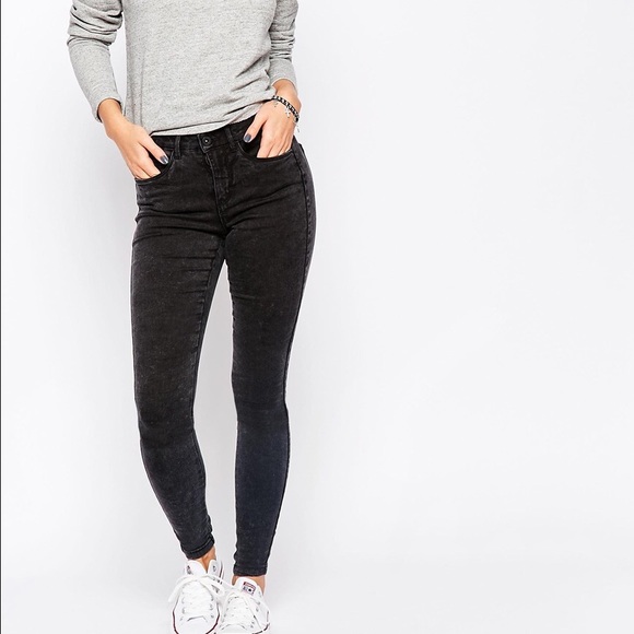 ASOS ONLY black acid wash skinny Jeans