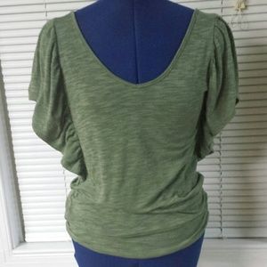 Green shirt with lacy back