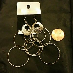 Silver chandelier hoop earrings