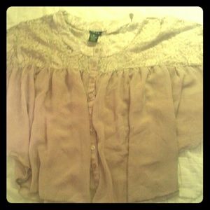 Lace and sheer blouse