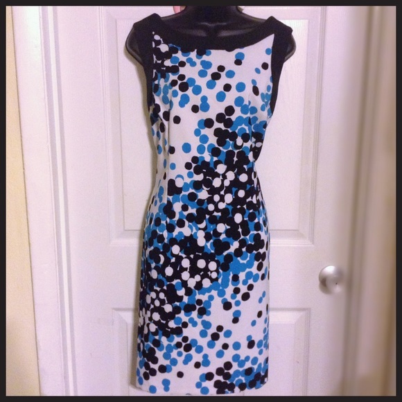 White and Blue Printed Dress