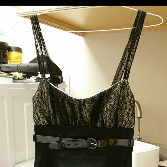 Rampage little black dress with lace top
