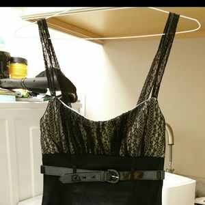 Rampage little black dress with lace top