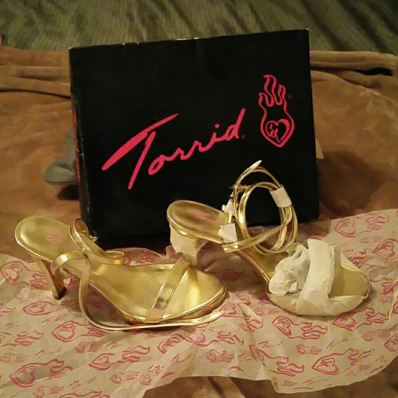 Gold ankle strap heels