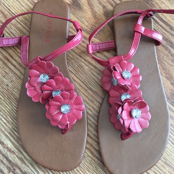 Dark pink flowery rampage sandals - 7.5 - Picture 1 of 3