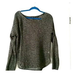 Gunmetal sweater with silver threads