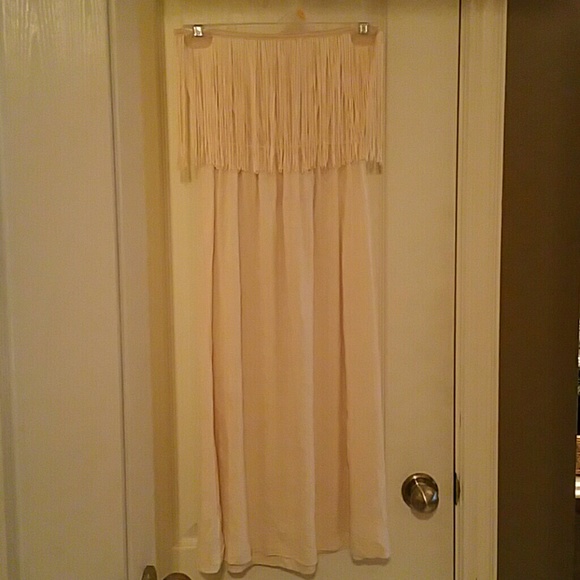 Super cute fringe strapless dress
