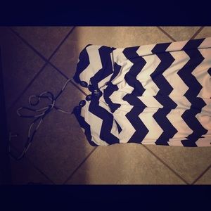 Black and white chevron maxi dress