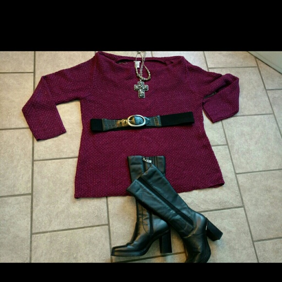 Burgundy Shimmer long sweater/tunic NWOT