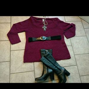 Burgundy Shimmer long sweater/tunic NWOT