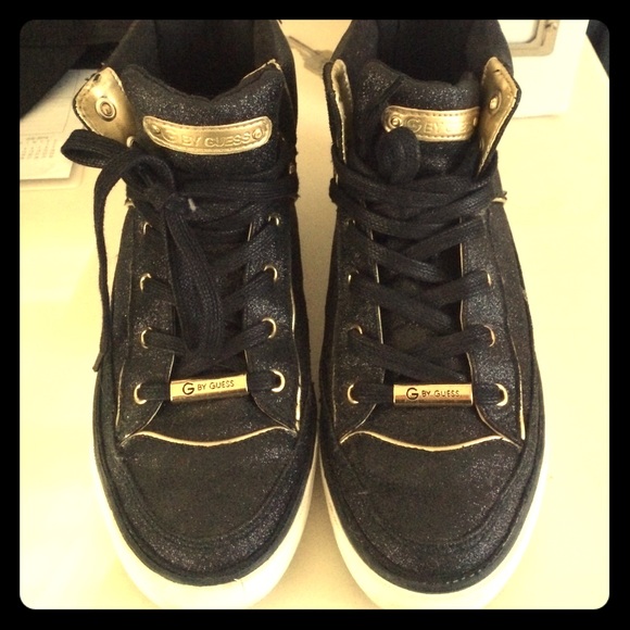 Guess black sparkle high tops
