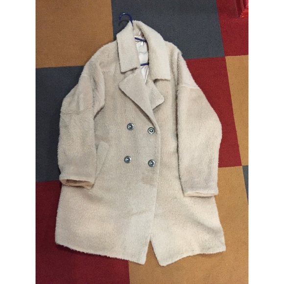 Free People Textured Cocoon Coat in Beige - Picture 3 of 4