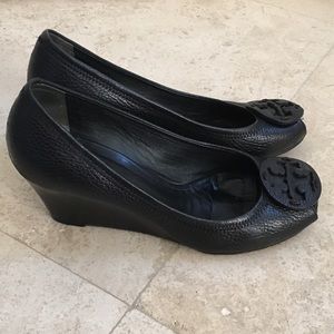 Tory Burch Sally Pebbled Leather Wedge