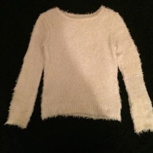 White fluffly sweater