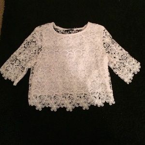 White lace crop top
