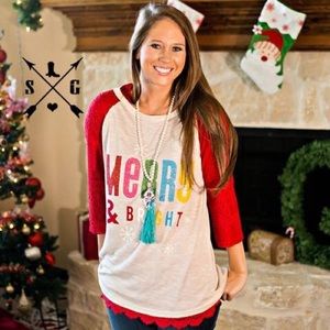 Merry and Bright Raglan Top