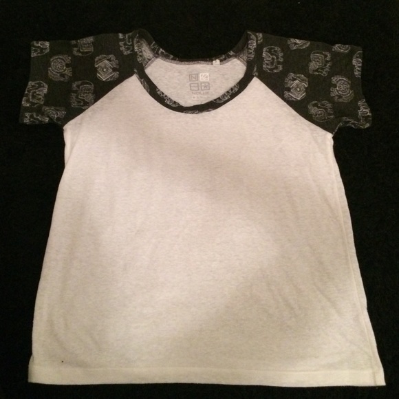 White and elephant print tee