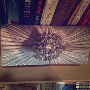Silver Jeweled Clutch