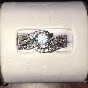 Women's Bridal Ring Set 1.25 CTW Diamond14k W gold