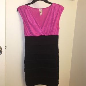Hot Pink & Black Dress