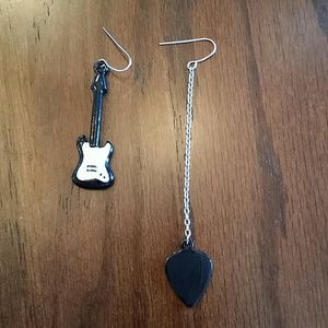 Guitar and pick earring set