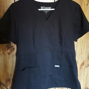 Black greys anatomy scrub top