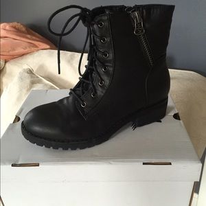 Seven Brand Black Combat Boots
