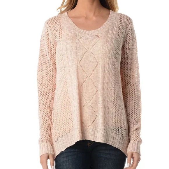 Pink cable knit sweater