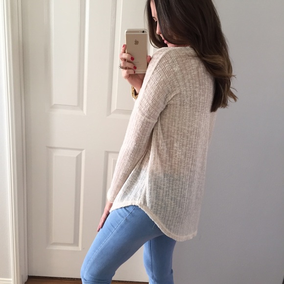 Sold • Cream Knitted Softest Sweater Top - Picture 2 of 4
