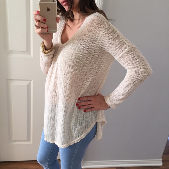 Sold • Cream Knitted Softest Sweater Top - Picture 4 of 4