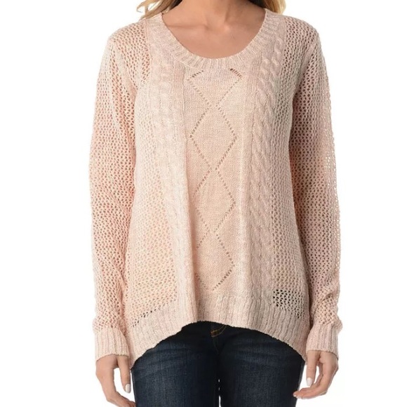 Pink cable knit sweater