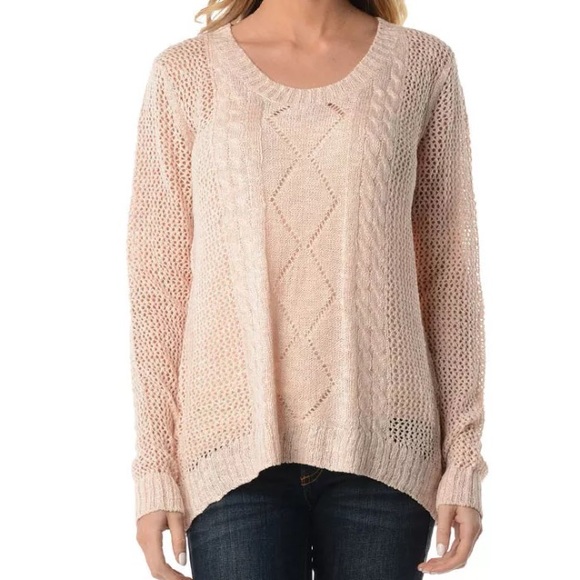 Pink cable knit sweater