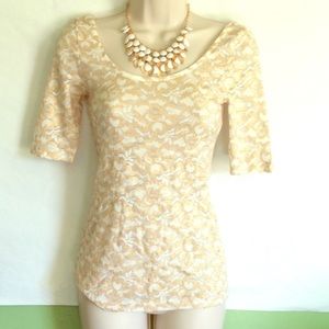 Cute floral gold top