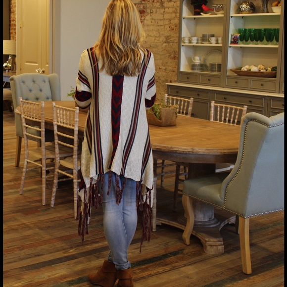 Aztec fringe wrap cardigan - Picture 2 of 3