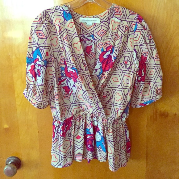 Silk peplum top