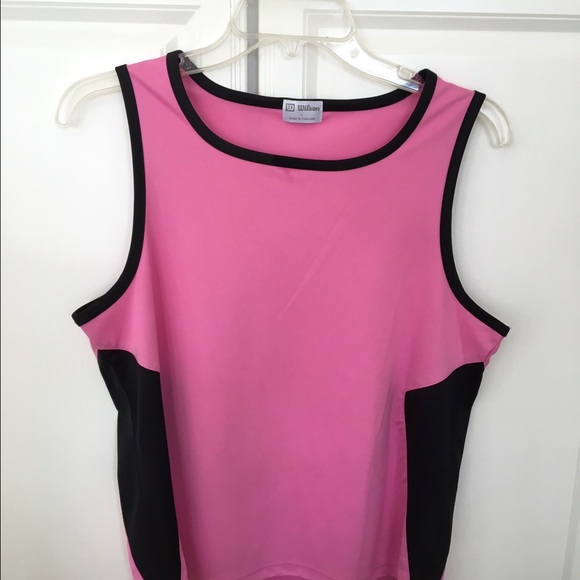 Pink and black tank top