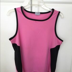 Pink and black tank top