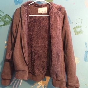 Jacket with fur on the inside