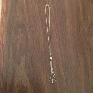 Silver fringe necklace