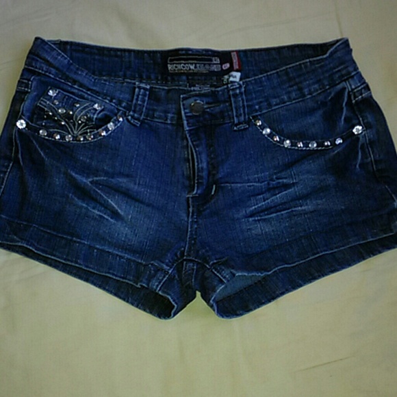 Silver Stud Jean Shorts