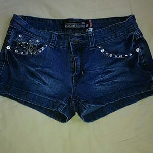 Silver Stud Jean Shorts