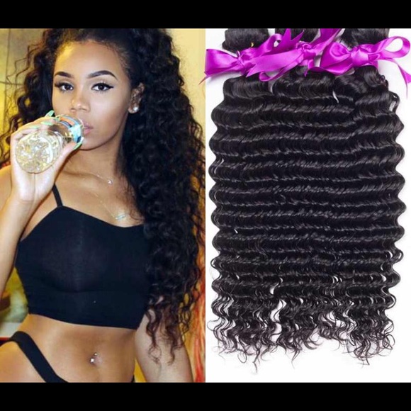 Brazilian Deep Curly Virgin Hair 3 Bundles