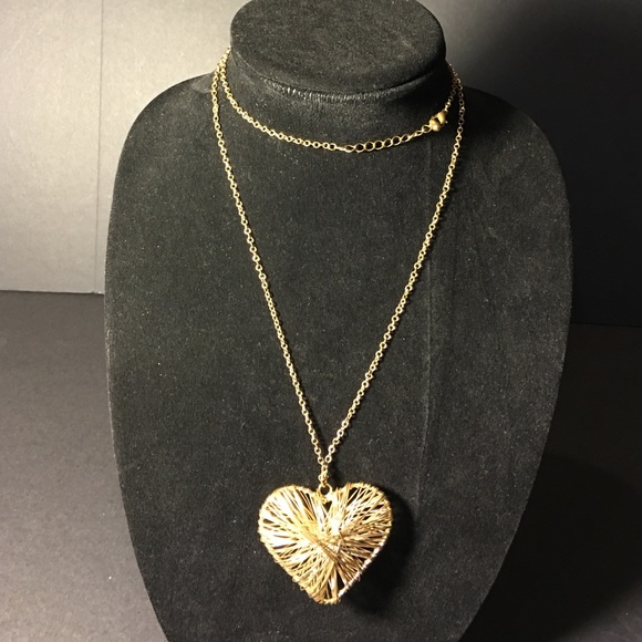 Vintage Gold Plated Heart Necklace