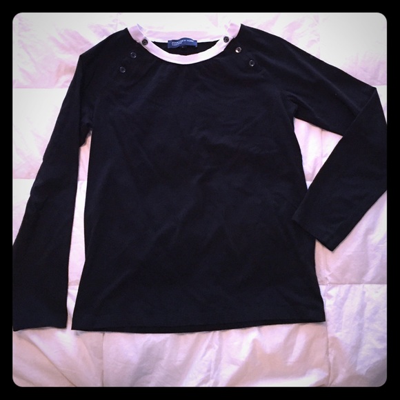 Jones New York black stretchy cotton comfy tee