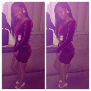 Burgundy Velvet Dress