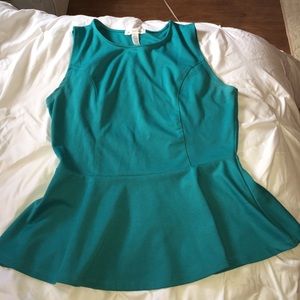 Teal peplum top