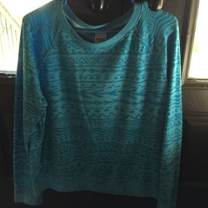 Victoria secret blue Aztec print crew large